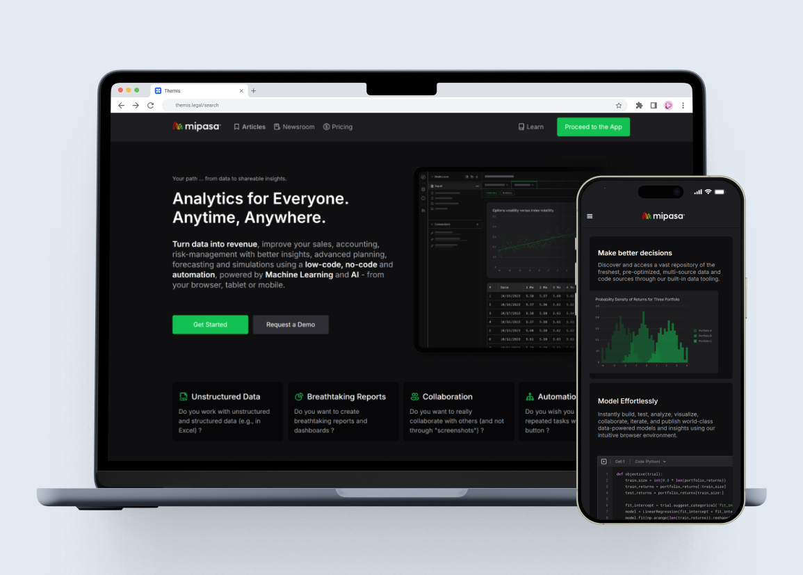 New MiPasa landing page